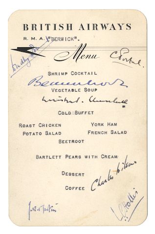 Bonhams Churchill Winston Great Contemporaries Author S Presentation Copy Recording Flights With Anthony Eden And Lord Mountbatten On Board And His Radio Officer S Union Card