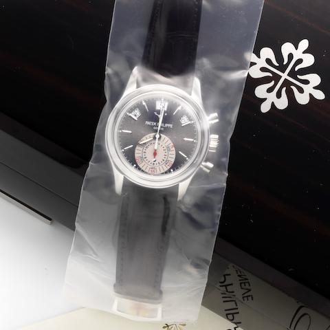 Patek Philippe. A very fine platinum automatic annual calendar chronograph wristwatch in original unopened sealed packaging  Ref:5960P, Case No.43225401, Movement No.3500637, Sold 2nd June 2006