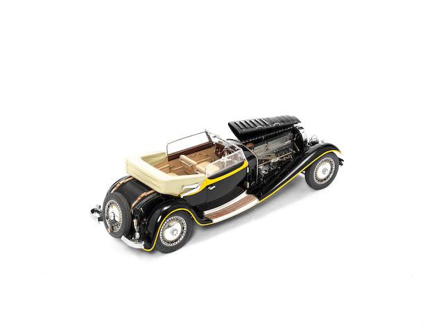 A superb Gerald Wingrove 1:15 scale model of the 1932 Weinberger bodied Type 41 Bugatti Royale,