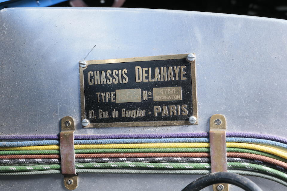 From the estate of the late Graham Galliers,1936 Delahaye 3.6-Litre Type 135S Replica Sports  Chassis no. 47191 (see text) Engine no. 47191 (see text)