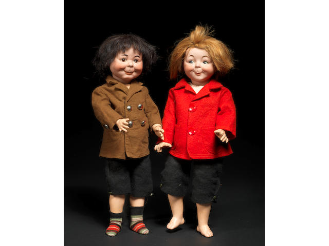 'Max and Moritz' Comic Strip Character bisque head dolls 2