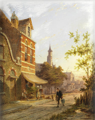 Pieter Christian Dommersen (Dutch, 1865-1913) 'Utrecht'; 'Delft', a pair each 26 x 20cm (10 1/4 x 7 7/8in).(2)
