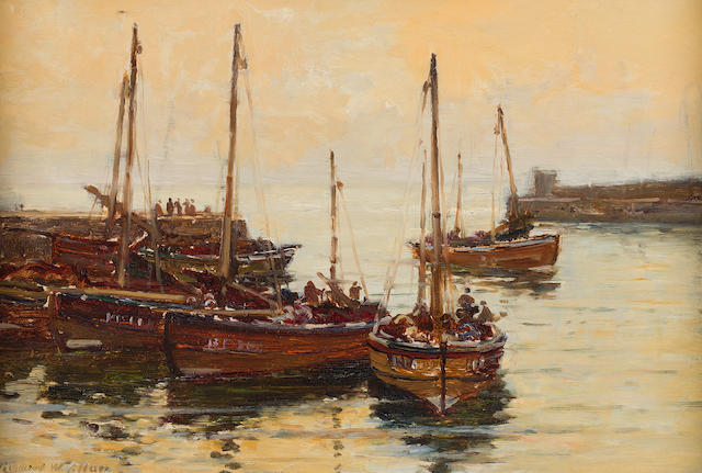 Robert Weir Allan RSA RWS RSW (British, 1852-1942) North East Harbour 22 x 34 cm. (8 11/16 x 13 3/8 in.)