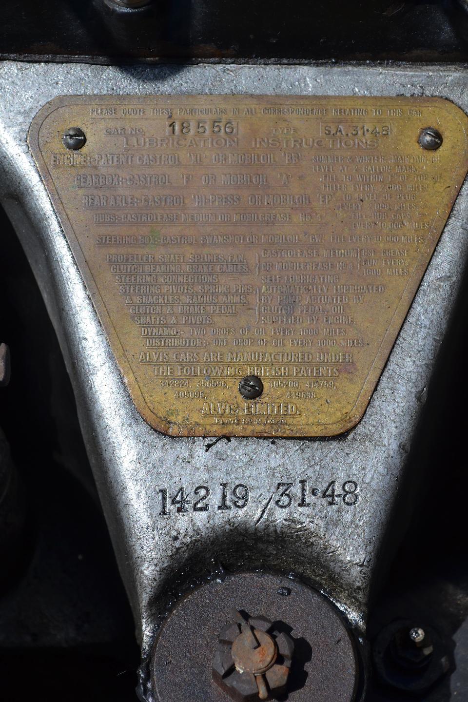 1937 Alvis 4.3-Litre Drophead Coup&#233;  Chassis no. 13639 Engine no. 14219
