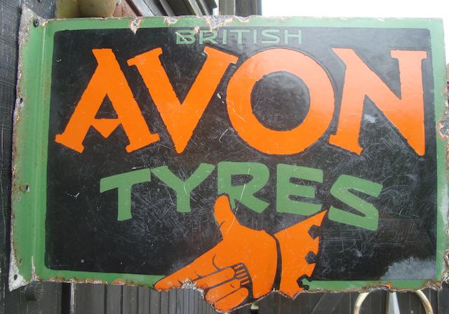 A British Avon Tyres enamel advertising sign,