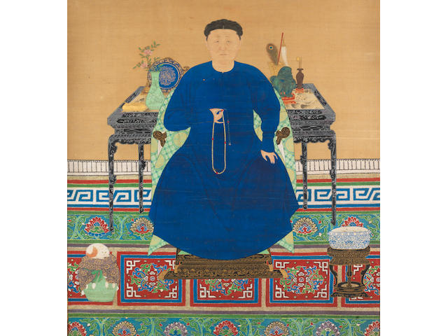 Chinese School (17th/18th century) Portrait of a Distinguished Manchu Court Lady,