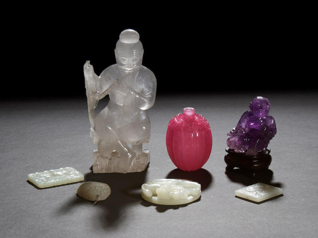 A small group of jade and other hardstone pieces