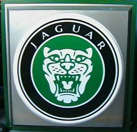 A 'Jaguar' illuminating sign,