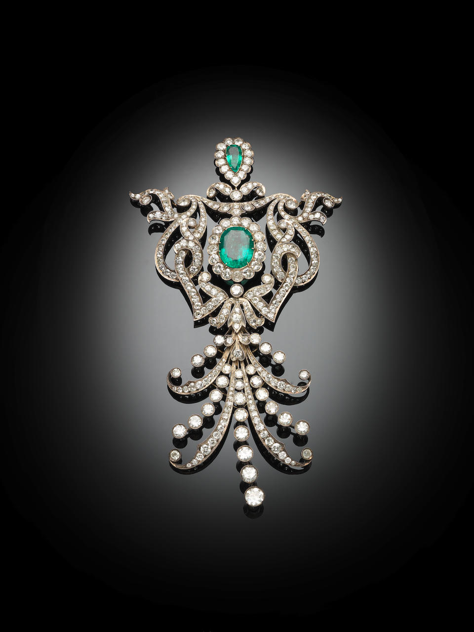 Bonhams : A diamond and emerald-set gold Turban Ornament (Jigha) India ...