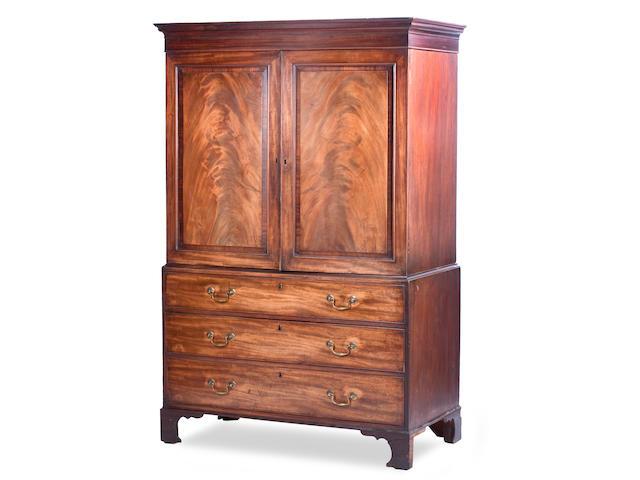 Young and Trotter of Edinburgh, A Scottish George III mahogany linen press