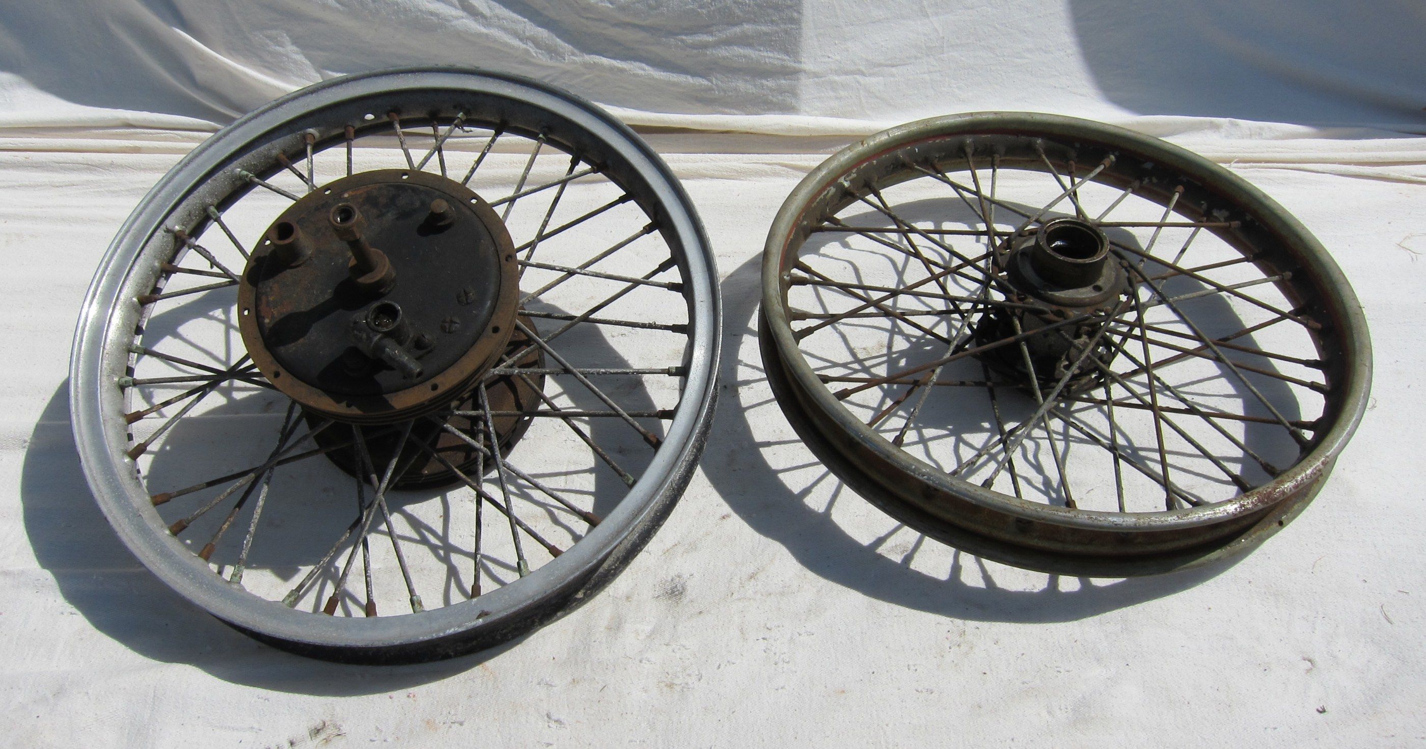 Bonhams Cars : A Vincent Black Shadow rear wheel,