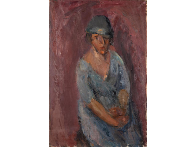 Georgios Bouzianis (Greek, 1885-1959) Portrait of a lady 102 x 67.5 cm.
