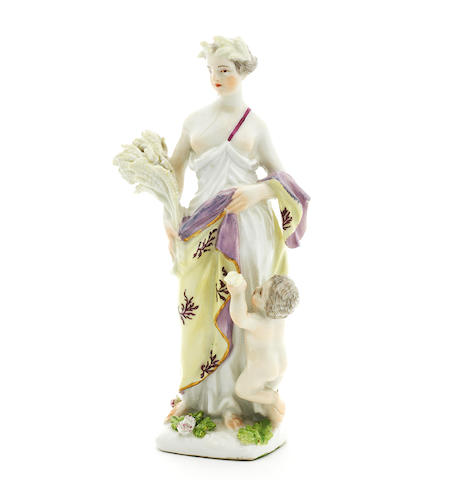 A Meissen figure of Ceres emblematic of summer, circa 1760
