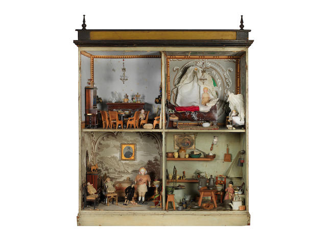 Dolls house with contents, European, circa 1875
