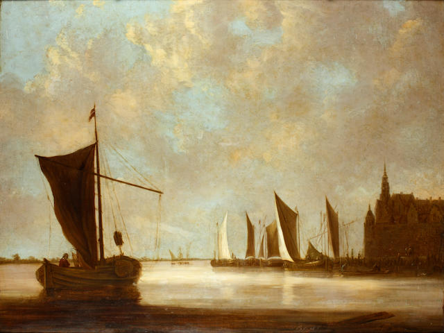 Dutch School, 17th Century Shipping in a calm sea