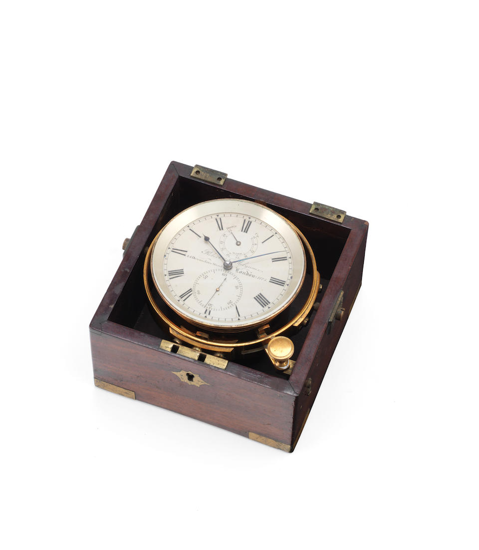 The property of Captain Robert FitzRoy, an historically important second quarter of the 19th century two day marine chronometer present on the second and third voyages of HMS Beagle Robert Molyneux, 44 Devonshire Street, London, No.1175