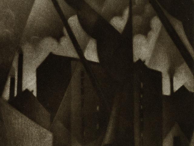 Christopher Richard Wynne Nevinson (British, 1889-1946) Southwark (Limehouse) The rare mezzotint, 1918, a rich tonal impression with velvety blacks and delicate highlights, on partially watermarked F. J. Head & Co. hand-made laid, signed in pencil, with margins, 225 x 150mm (8 7/8 x 5 7/8in) (PL) unframed