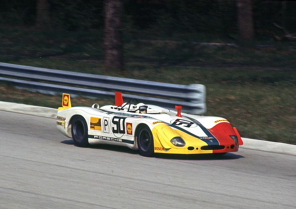 The Ex-works Vic Elford/Richard Attwood, Ex-Martini International Team Dr Helmut Marko/Rudi Lins, Gerard Larrousse3rd place overall at Le Mans,1969-70 Porsche 908.02 'Flunder' Langheck Group 6 Racing Sports-Prototype  Chassis no. 908.02-05