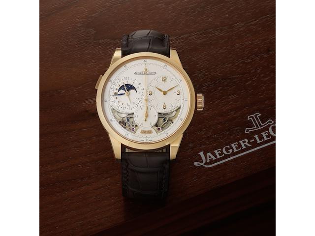 Jaeger-LeCoultre. An 18ct rose gold automatic calendar wristwatch with moonphase Duom&#232;tre &#224; Quanti&#232;me Lunaire, Ref:600.2.24.S, Case No.2898557,  Sold 3rd May 2014