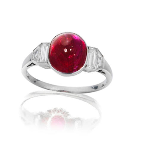 A ruby and diamond ring,