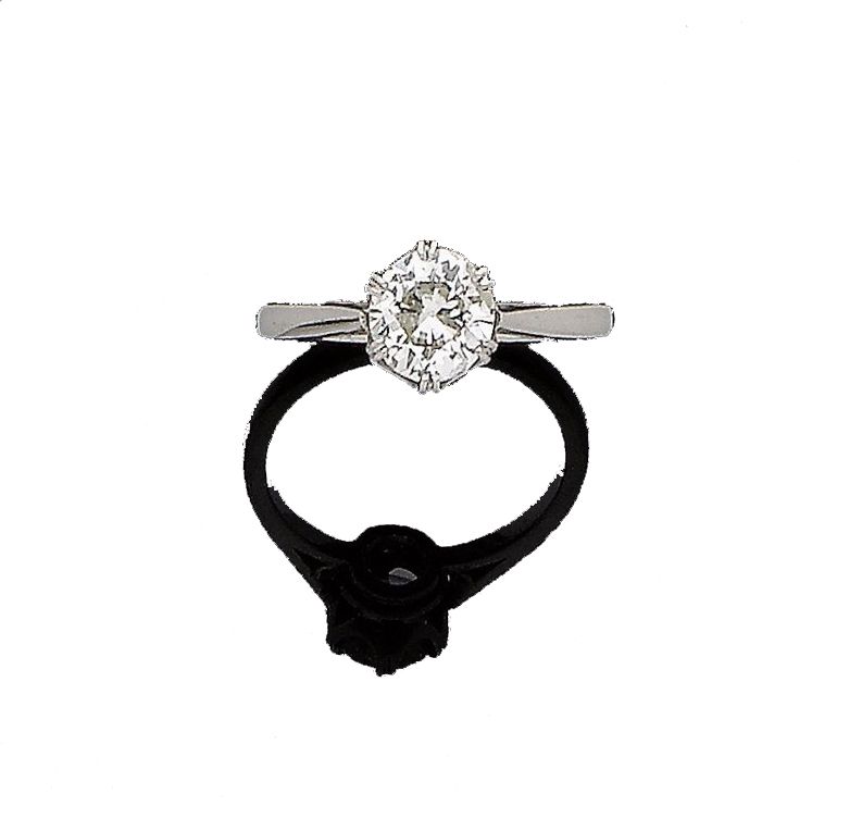 A diamond single-stone ring