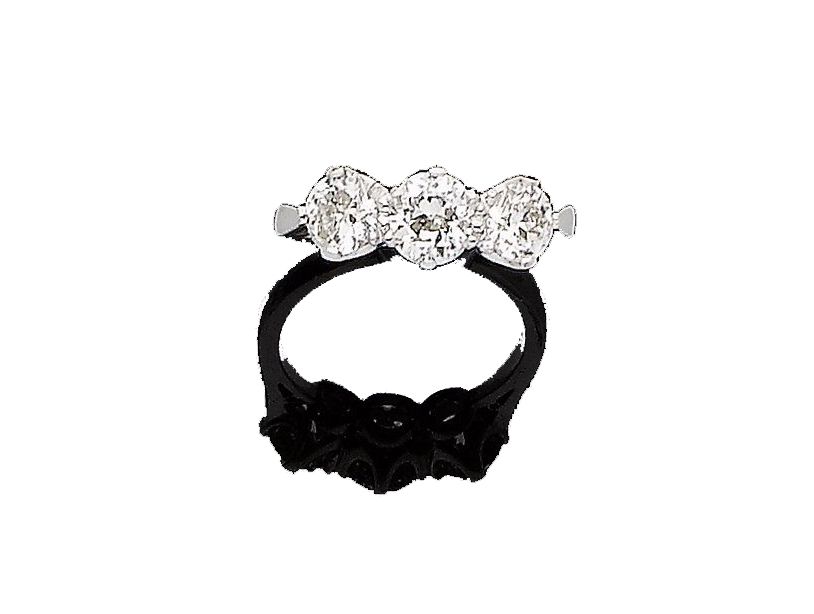 A diamond three-stone ring