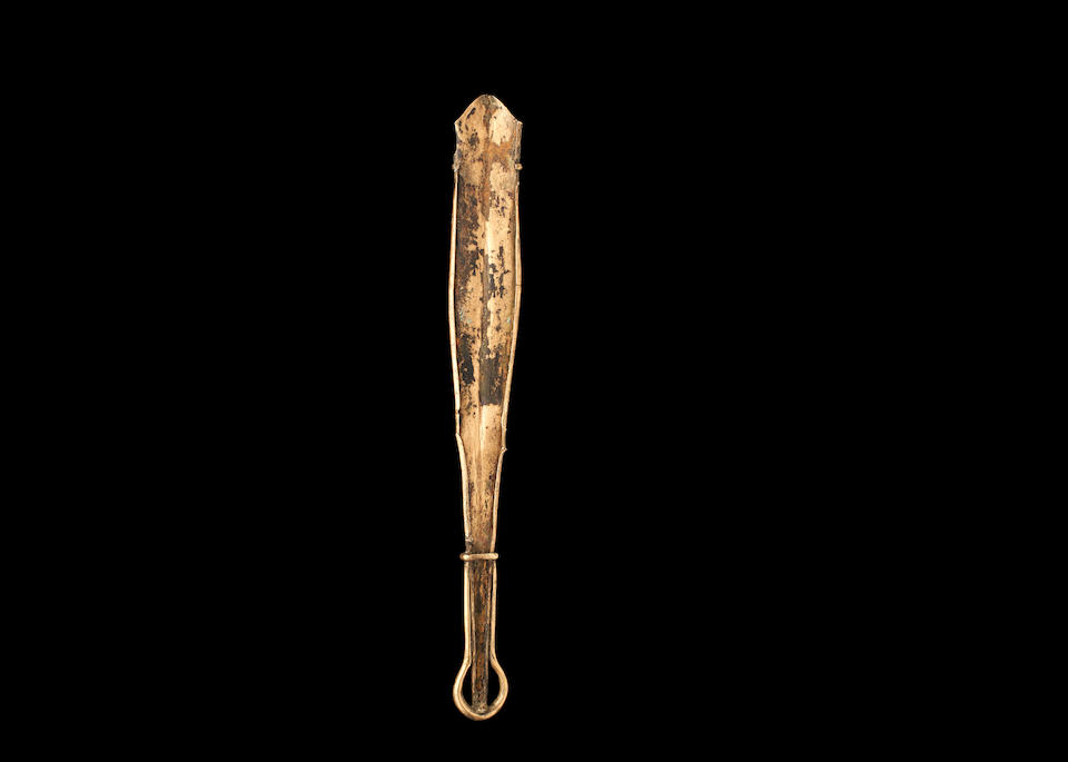 A Celtic copper alloy dagger scabbard