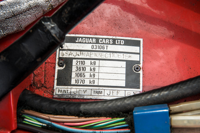 1983 Lister Jaguar XJ-S 6.0-Litre 'System III' Coupé  Chassis no. SAJJNAEW3BC110615 Engine no. LP02760L image 9