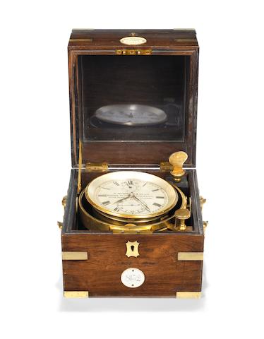 An early 20th century two day Marine Chronometer 7x7x8ins.(18x18x20cm)