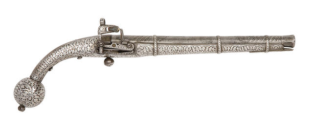 A Rare Caucasian 32-Bore All-Metal Miquelet Pistol