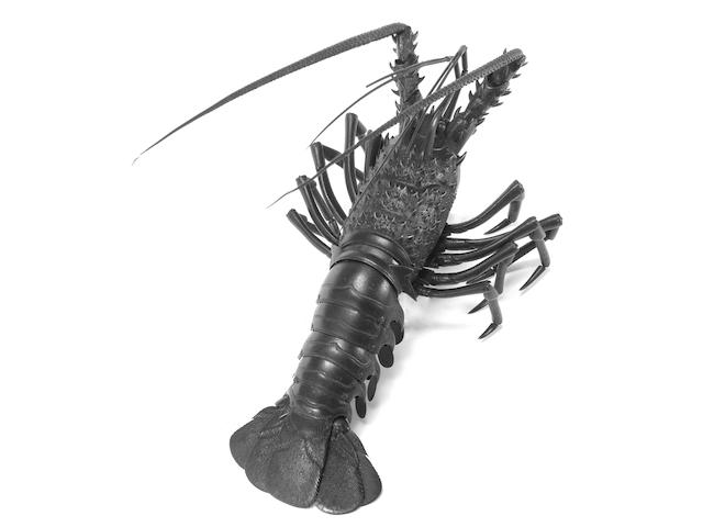A fine iron kusshin jizai (fully articulated) okimono model of a spiny lobster Anonymous, Meiji Period (2)
