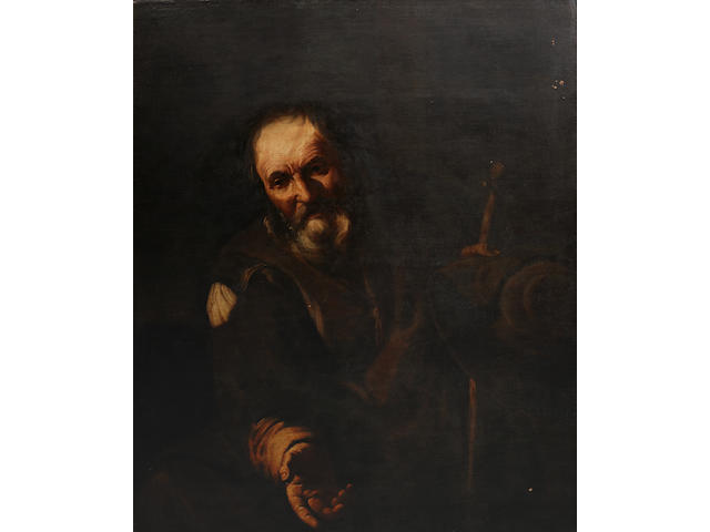 Follower of Pietro Bellotti (Volzano 1627-1700 Warsaw) Portrait of an elderly gentleman with a staff