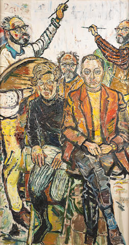 John Bratby R.A. (British, 1928-1992) Portrait of Lord and Lady Attenborough