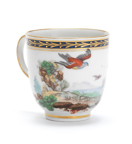 A very rare New Hall coffee cup by Fidelle Duvivier, circa 1785