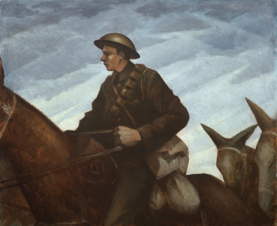 Christopher Richard Wynne Nevinson (British, 1889-1946) Mule Team 63.5 x 76.2 cm. (25 x 30 in.) (Painted between September 1917 and March 1918)