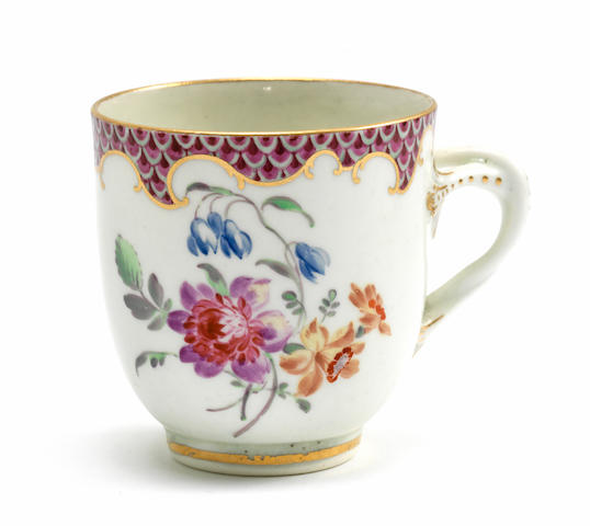 A Worcester coffee cup, circa 1770