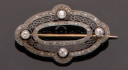 Thumbnail of An early 20th century diamond set panel brooch image 1