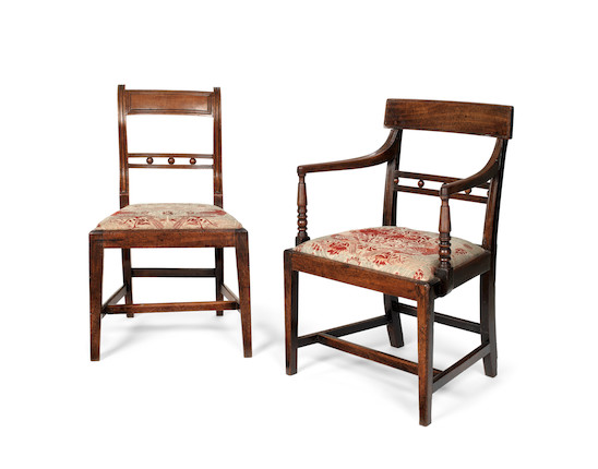 A matched set of six Regency mahogany dining chairs (6) image 1