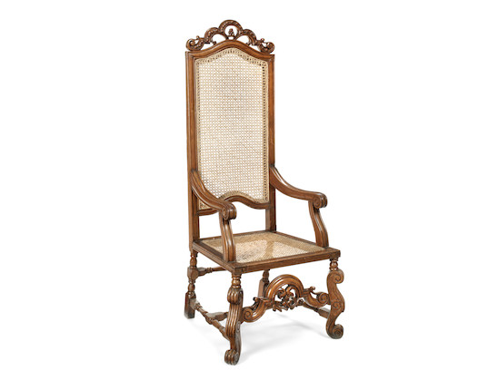 A 19th century caned armchair in the late 17th century style image 1