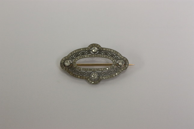 An early 20th century diamond set panel brooch image 2
