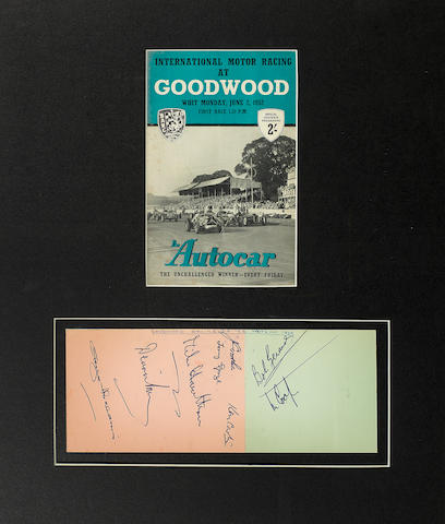 A framed 1952 Whit Monday Goodwood race programme,