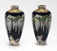 Thumbnail of An important and fine pair of matching cloisonné-enamel ovoid vases  By Namikawa Yasuyuki (1845-1927), circa 1897 (4) image 1