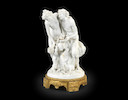 Thumbnail of After Clodion A 19th century gilt bronze mounted bisque porcelain figural group image 1