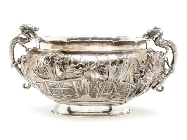 A Yokohama silver bowl Meiji Period