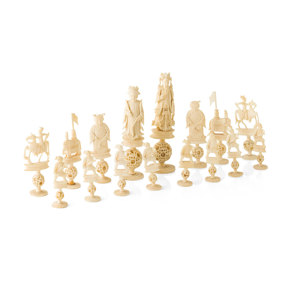 An export ivory chess set 19th century