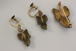 Thumbnail of A matched suite of mid 19th century turquoise set ivy leaf shaped jewellery image 4