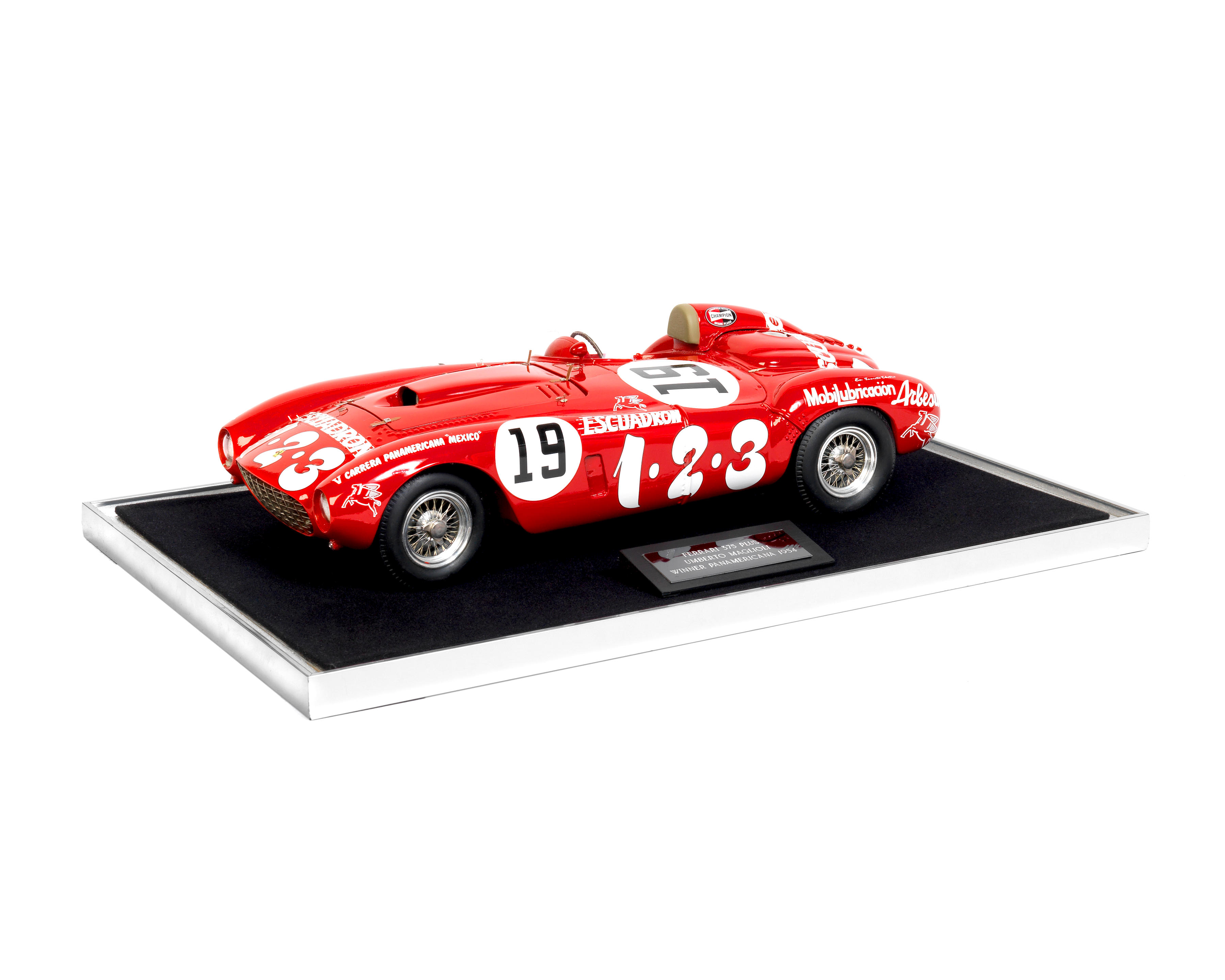 Bonhams : A 112 scale model of Umberto Maglioli's 1954 Carrera Panamericana  winning Ferrari 375 Plus,
