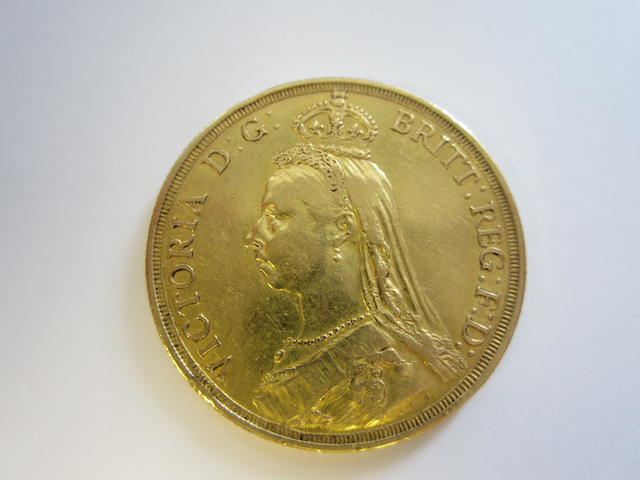 Victoria, Two Pounds, 1887, Jubilee bust left,
