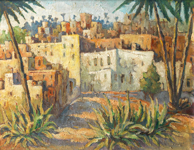 Nazir Khalil (Egypt, 1916-2001) View of Cairo