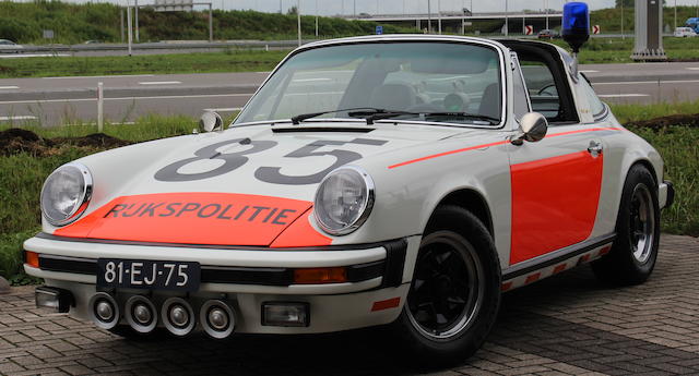 One of a mere 5 believed delivered new to the Rijkspolitie in 1974,1974 Porsche 911 2.7-Litre Targa 'ALEX 12.85' Rijkspolitie  Chassis no. 9115110341 Engine no. 6359081